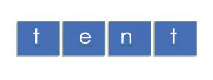 Four-notelets-for-the-word-tent, containing a consonant cluster.