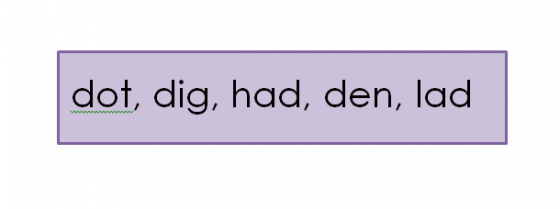 Words-containing-sound-d-for visual acuity.